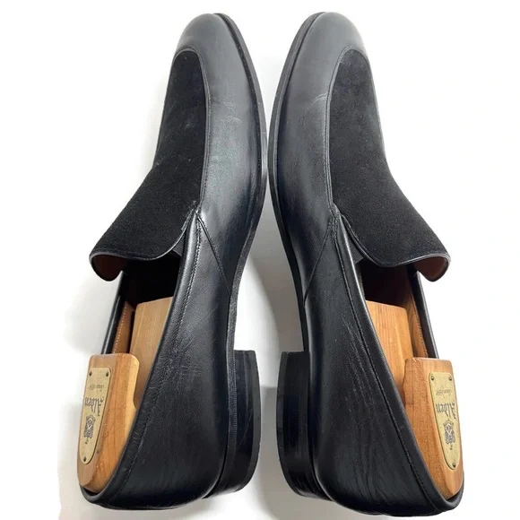 MEZLAN BLACK LEATHER SUEDE LOAFERS - Picture 6 of 9